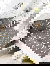 Set de pat pentru o persoana (cearceaf cu elastic si perna) 2 piese, L'essentiel Maison, Amaour, 65% bumbac/35% poliester, Maro/Alb