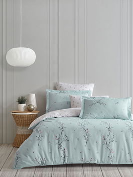 Lenjerie de pat pentru o persoana, L'essentiel Maison, Mayda, Verde / Alb / Roz / Mentă