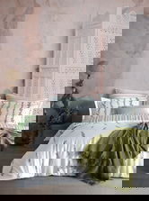 Lenjerie de pat dubla, L'essentiel Maison, Kilyos, Verde/Alb