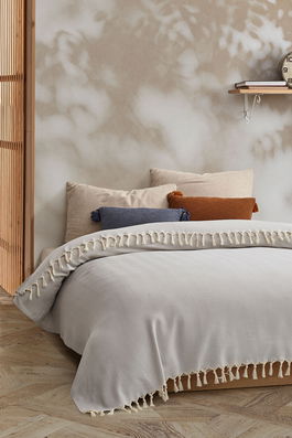 Cuvertura matlasata dubla, L'essentiel Maison, Ermes, Gri deschis