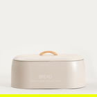Cutie pentru paine Flora, Homla, 36x20x13 cm, metal/lemn, bej