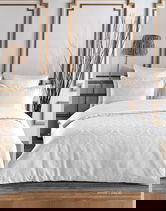 Lenjerie de pat dubla, L'essentiel Maison, Damask, Alb