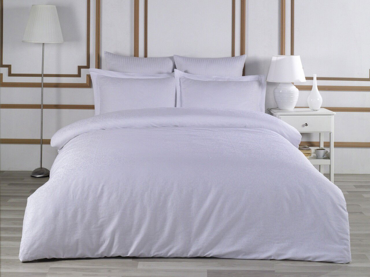 Lenjerie de pat dubla, L'essentiel Maison, Sarmaşık, Alb