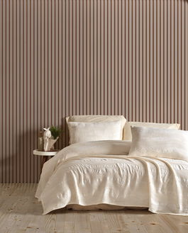 Set cuvertura pique dubla, L'essentiel Maison, Agata, Crem