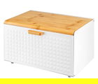 Cutie pentru paine Scandi, Ambition, 37x22.5 cm, inox/bambus, crem