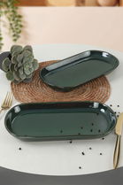 Set platouri servire, Hermia, 275KRM1421, Dishwasher - safe up to 60 °C / Microwave - safe, Verde