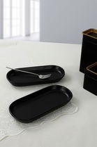 Set platouri servire, Hermia, 275KRM1425, Dishwasher - safe up to 60 °C / Microwave - safe, Negru mat