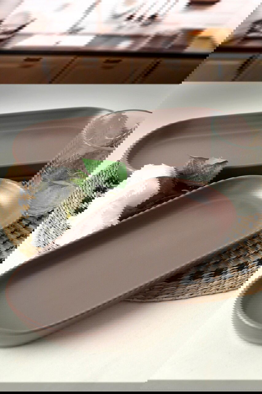 Set platouri servire, Keramika, 275KRM1887, Ceramica , Nu absoarbe apa, Grej