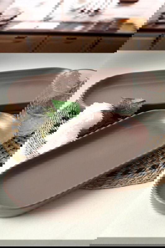 Set platouri servire, Keramika, 275KRM1887, Ceramica , Nu absoarbe apa, Grej