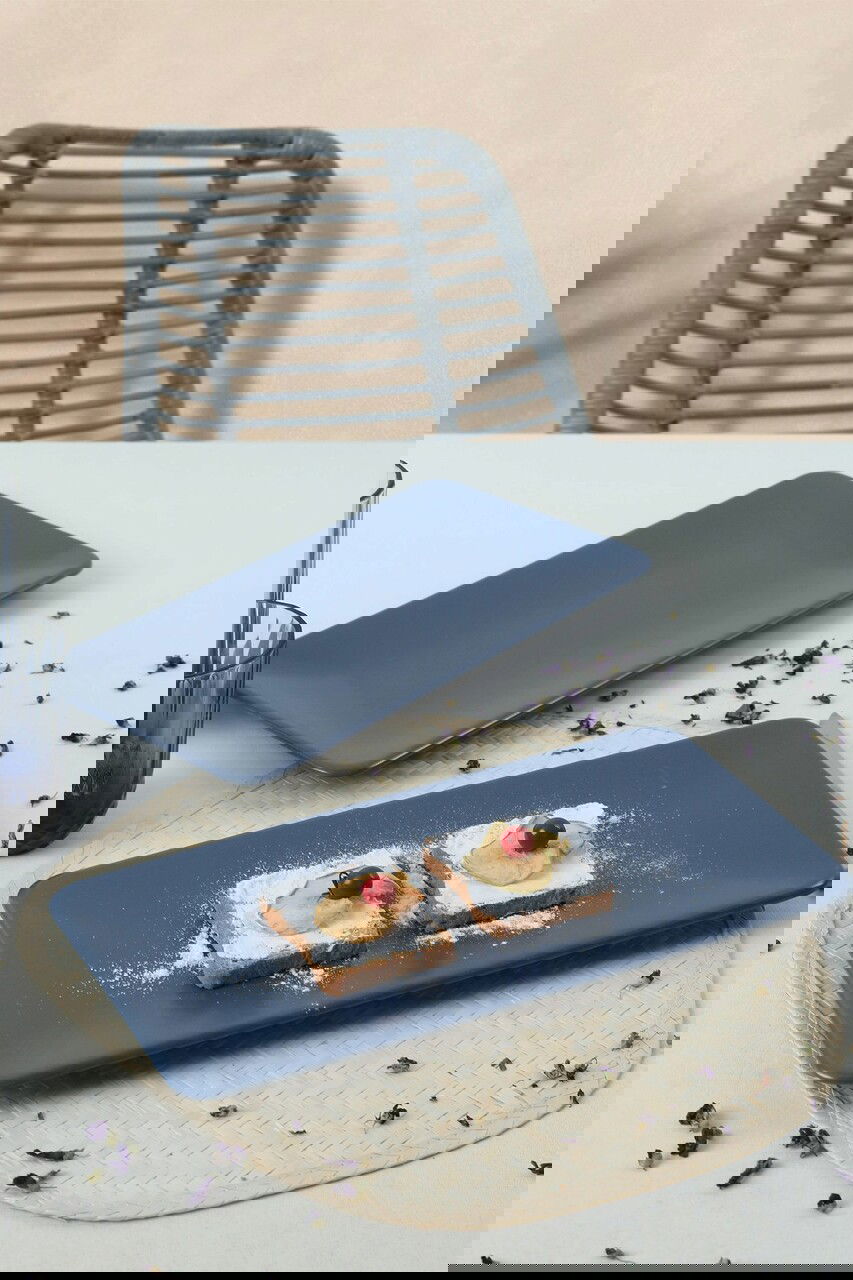 Set platouri servire, Keramika, 275KRM1931, Ceramica , Nu absoarbe apa, Albastru