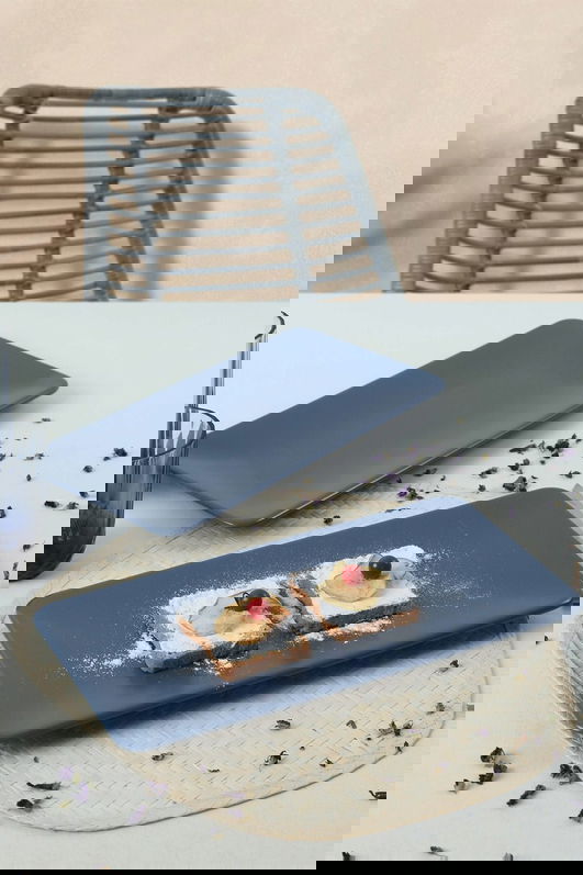 Set platouri servire, Keramika, 275KRM1931, Ceramica , Nu absoarbe apa, Albastru