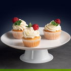 Platou cu picior pentru tort Lily, Ambition, 32 cm, sticla, alb