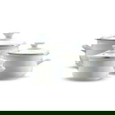 Set oale emailate 6 piese, Emalia Olkusz, 14 cm/16 cm/18 cm, 1.25 L/2 L/2.8 L, otel/sticla, crem