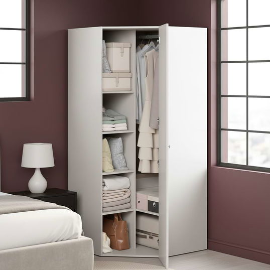 Dulap depozitare colt ARONA 84, A50, H195, 1U, Alb Portelan