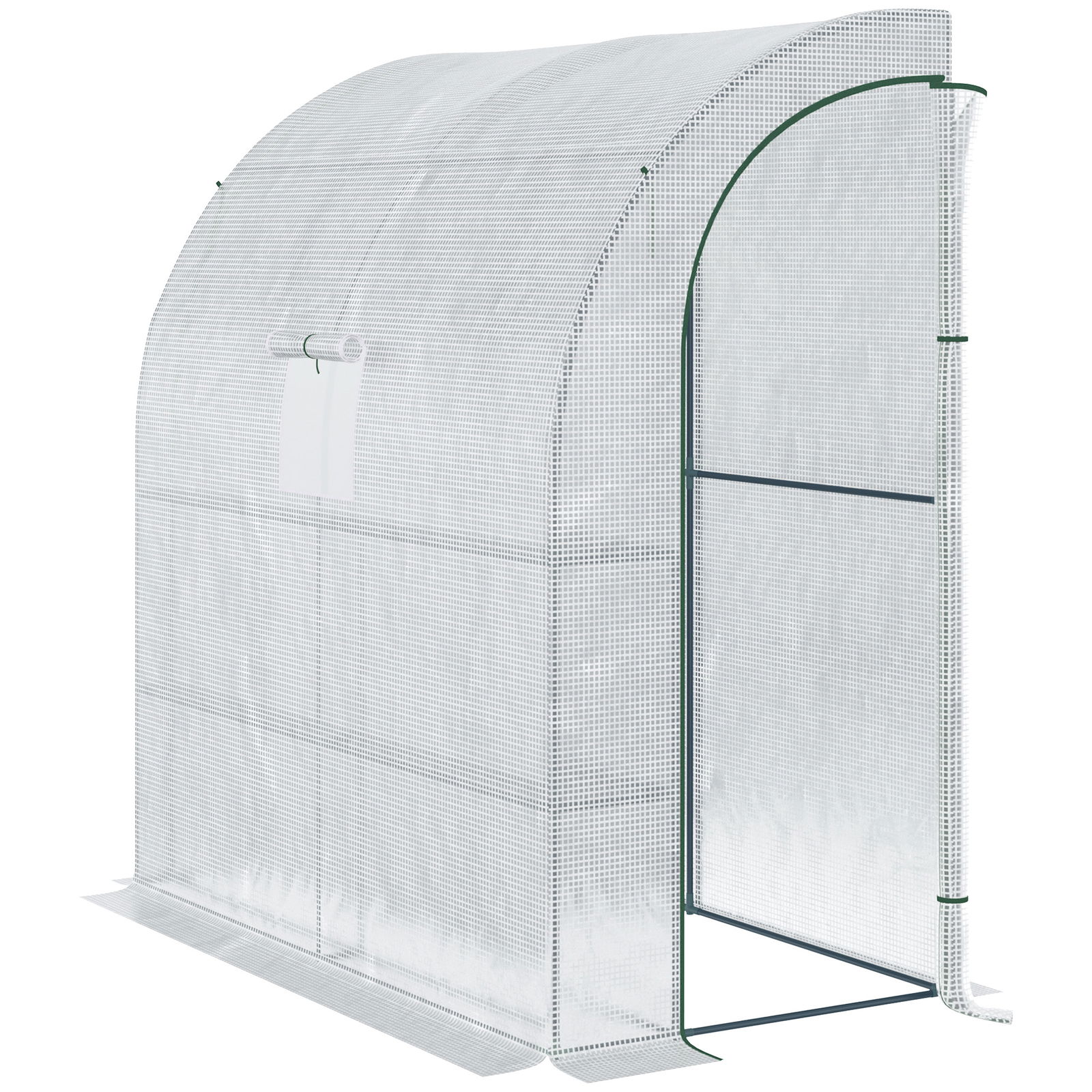 Outsunny Seră de grădină PE cu rafturi 3 nivele, seră de balcon, pânză consolidată 140 g/m², structură din oțel, 2 uși rulabile cu fermoar, pentru legume plante flori, 200 x 100 x 215 cm, alb | Aosom Romania