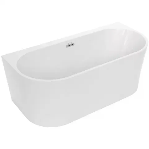 Cada freestanding semirotunda Spatio Sola acril 160x75 cm, alb