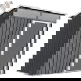 Outsunny Depozit de grădină, Casa de unelte cu ferestre, Orificii de ventilare, Ușă glisantă, Oțel impermeabil, rezistent la intemperii, Gri închis | Aosom Romania