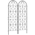 Outsunny Suport pentru plante cățărătoare cu model lot de 2 treic de grădină pentru vițe flori legume metal 50 x 150 cm negru | Aosom Romania