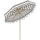 Outsunny Umbrelă de gradina exterioară umbrelă înclinabilă octogonală cu manivelă material 180 g/m² Ø 2,7 x 2,4 m gri deschis | Aosom Romania