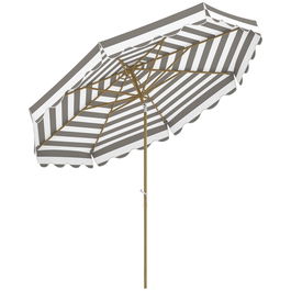 Outsunny Umbrelă de gradina exterioară umbrelă înclinabilă octogonală cu manivelă material 180 g/m² Ø 2,7 x 2,4 m gri deschis | Aosom Romania