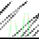 Outsunny Lot de 2 foarfece de grădină, foarfecă pentru gard viu lungime 63,5-78,5 cm tăietor cu enclumă lungime 64,5-90 cm verde și negru | Aosom Romania