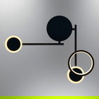 Aplica de perete, L1167 - Black, Lightric, 40 x 47 x 9 cm, LED, 17W, negru