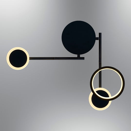 Aplica de perete, L1167 - Black, Lightric, 40 x 47 x 9 cm, LED, 17W, negru