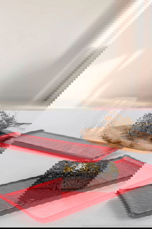 Set platouri servire, Keramika, 275KRM1197, Ceramica, Rosu