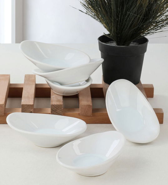 Set boluri pentru sos, Keramika, 275KRM1479, Ceramica, Alb
