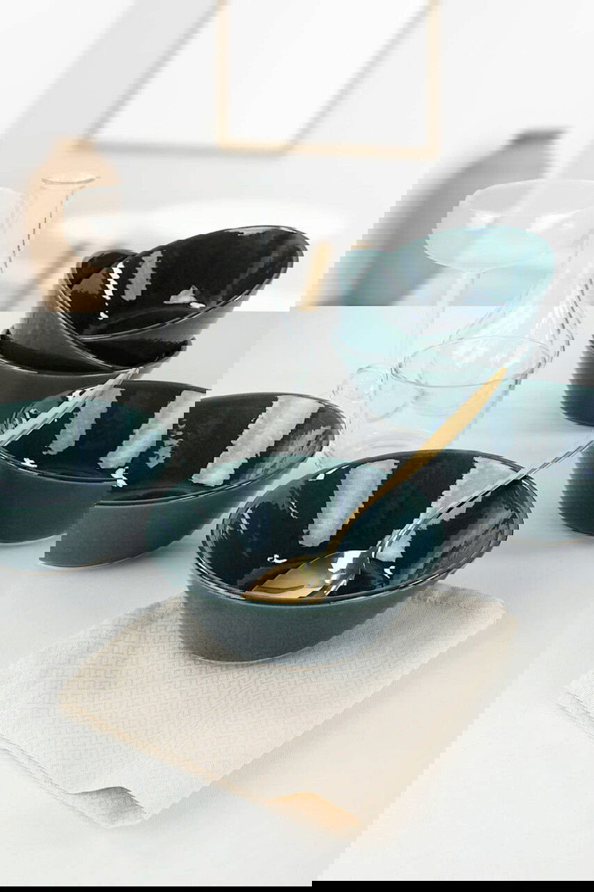 Set boluri, Keramika, 275KRM1253, Ceramica, Verde inchis