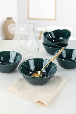 Set boluri, Keramika, 275KRM1253, Ceramica, Verde inchis