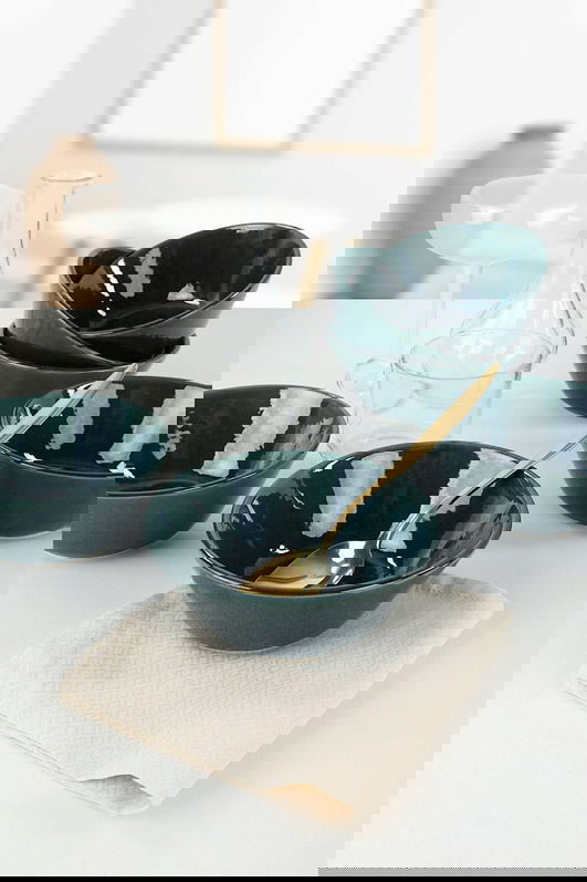 Set boluri, Keramika, 275KRM1253, Ceramica, Verde inchis