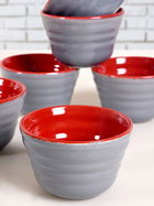 Set boluri, Keramika, 275KRM1485, Ceramica, Gri/Roșu