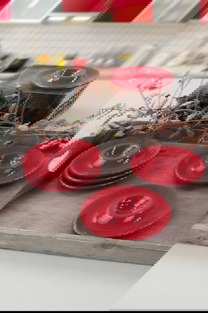 Set suporturi pentru ou, Hermia, 275KRM1402, Dishwasher - safe up to 60 °C / Microwave - safe, Rosu