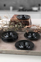 Set suporturi pentru ou, Keramika, 275KRM1636, Ceramica, Negru