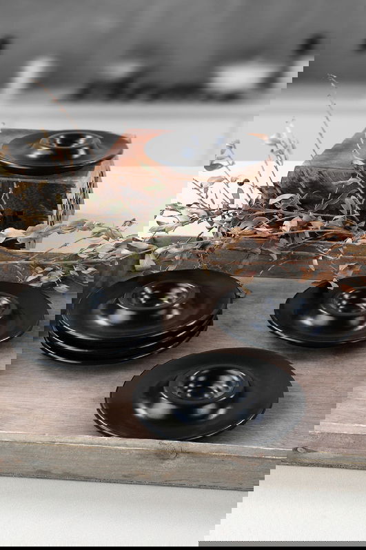 Set suporturi pentru ou, Keramika, 275KRM1636, Ceramica, Negru