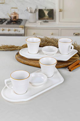 Set cesti de cafea, Keramika, 275KRM1198, Ceramica, Alb