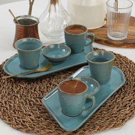 Set cesti de cafea, Keramika, 275KRM1434, Ceramica, Turcoaz