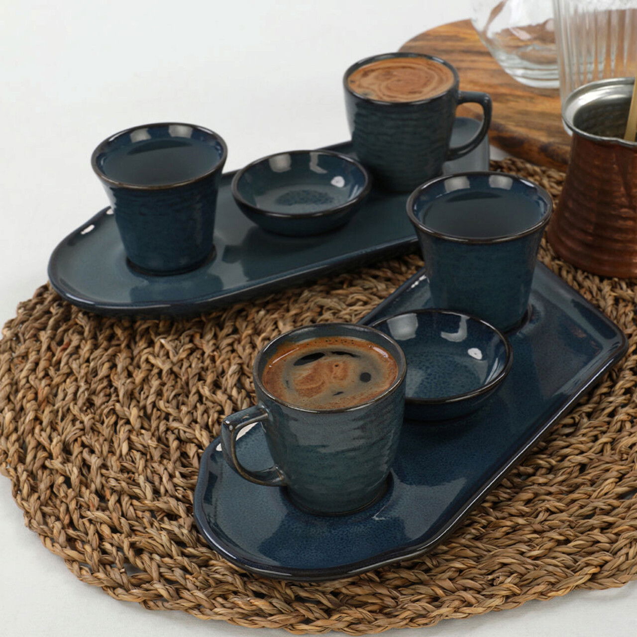Set cesti de cafea, Keramika, 275KRM1435, Ceramica, Albastru navy