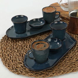 Set cesti de cafea, Keramika, 275KRM1435, Ceramica, Albastru navy