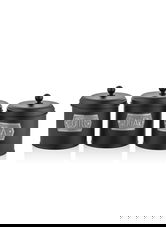 Set recipiente cu capac, Hermia, 742TMA5628, Negru
