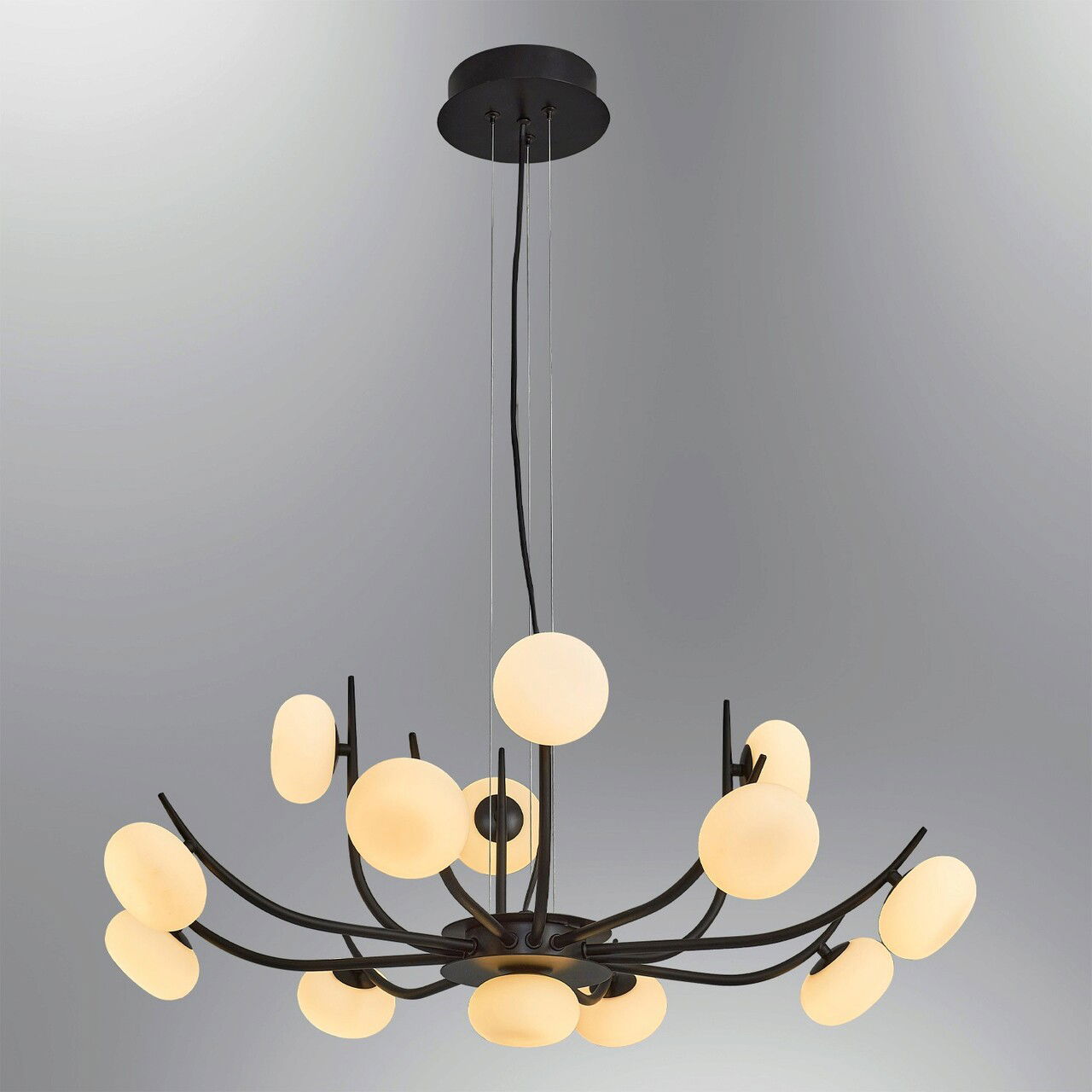 Lustra, Lightric, 414LRC1412, Metal, Negru