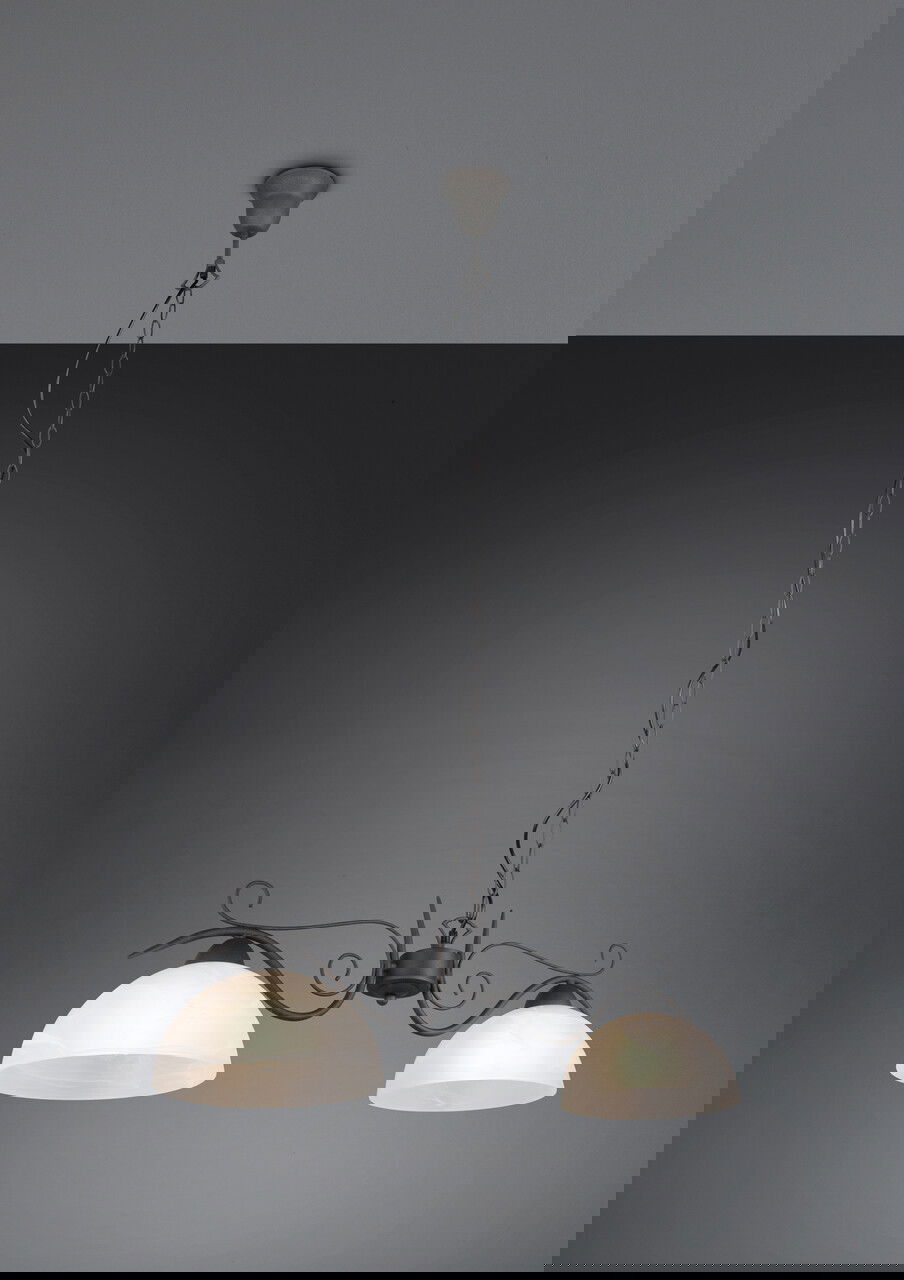 Lustra Country, RL, 82x25x150 cm, 75W, 2x E27, metal, negru/alb