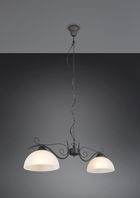 Lustra Country, RL, 82x25x150 cm, 75W, 2x E27, metal, negru/alb