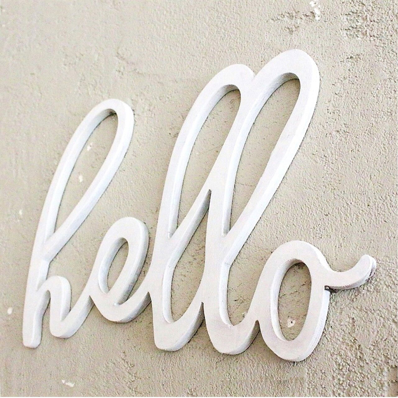 Decoratiune de perete, Hello, Alb