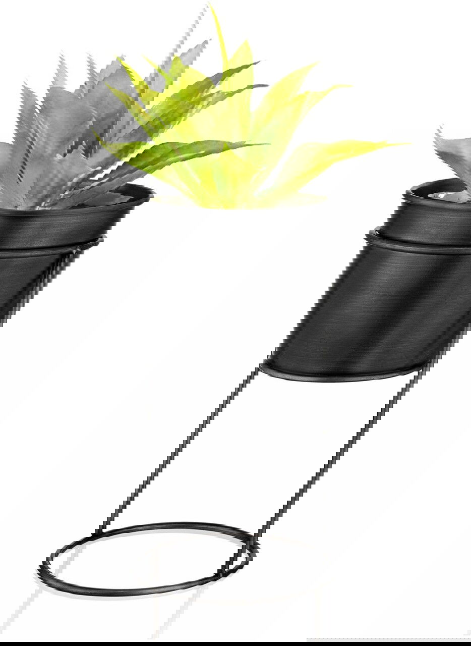 Ghiveci, GLV0587, 30x17x17 cm, Metal, Negru