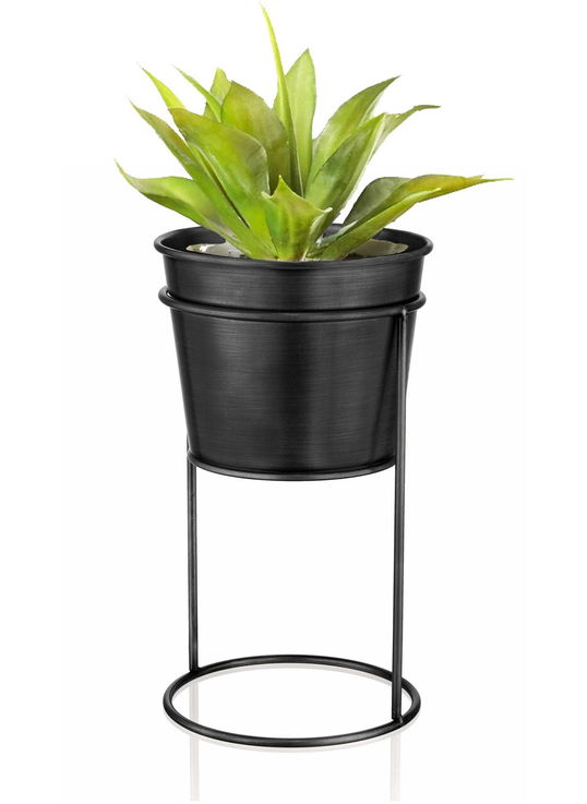 Ghiveci, GLV0587, 30x17x17 cm, Metal, Negru