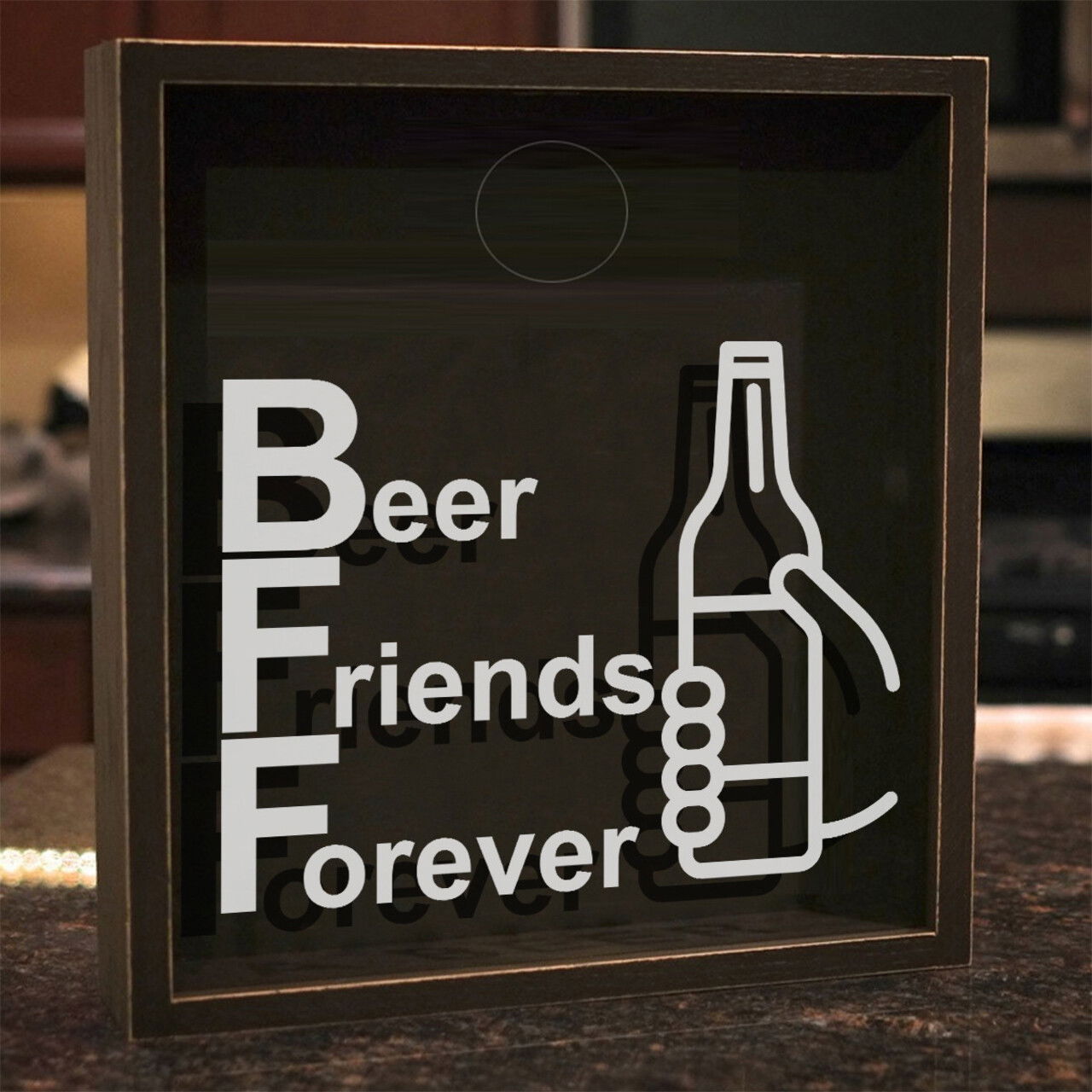 Pusculita, GAD052, 22x22x6 cm, Lemn, Maro/Alb