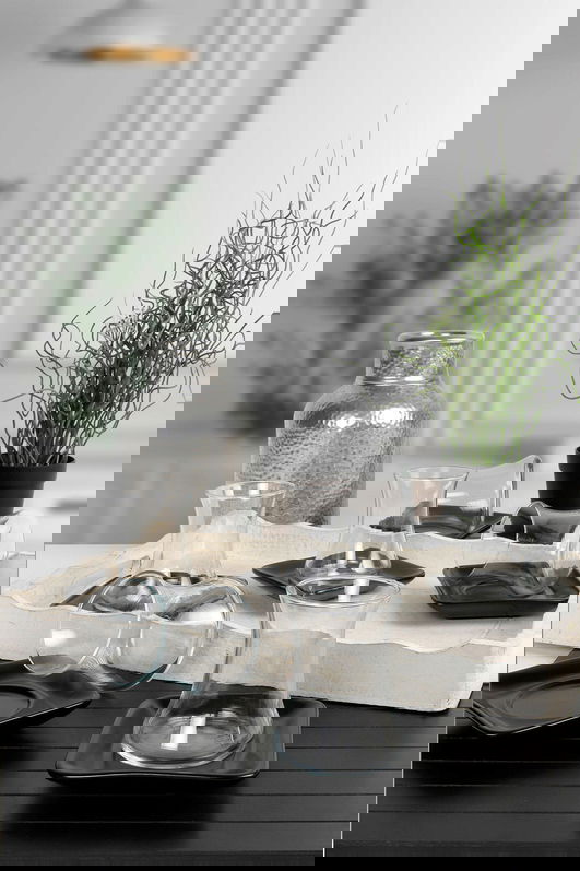 Set pahare pentru ceai, Hermia, 275KRM1646, Dishwasher - safe up to 50 °C / Microwave - not safe, Negru/Transparent