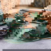 Set cesti de cafea, Hermia, 275KRM1437, Dishwasher - safe up to 60 °C / Microwave - not safe, Verde